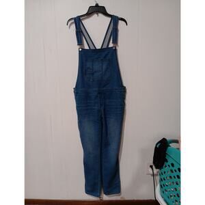 MOSSIMO Straight Leg Stretch Denim Jean Bib Boyfriend Overalls Stonewash Blue M